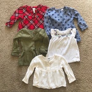 Lot of 5 Toddler Girl Shirts